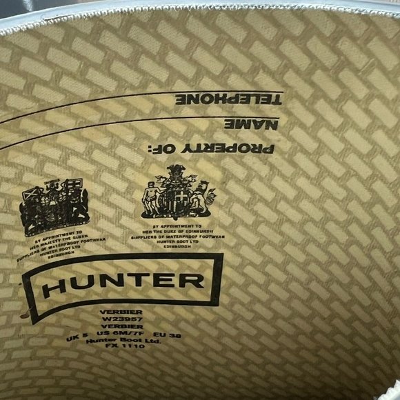 Hunter Rain Boots Womens Size 7 Verbier Tall Lace Up Detail Wedge Rubber Gray - Picture 10 of 10